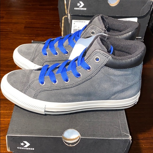 Converse US 4 or5 Big Kid Almost Black Suede HiTop - Picture 6 of 9